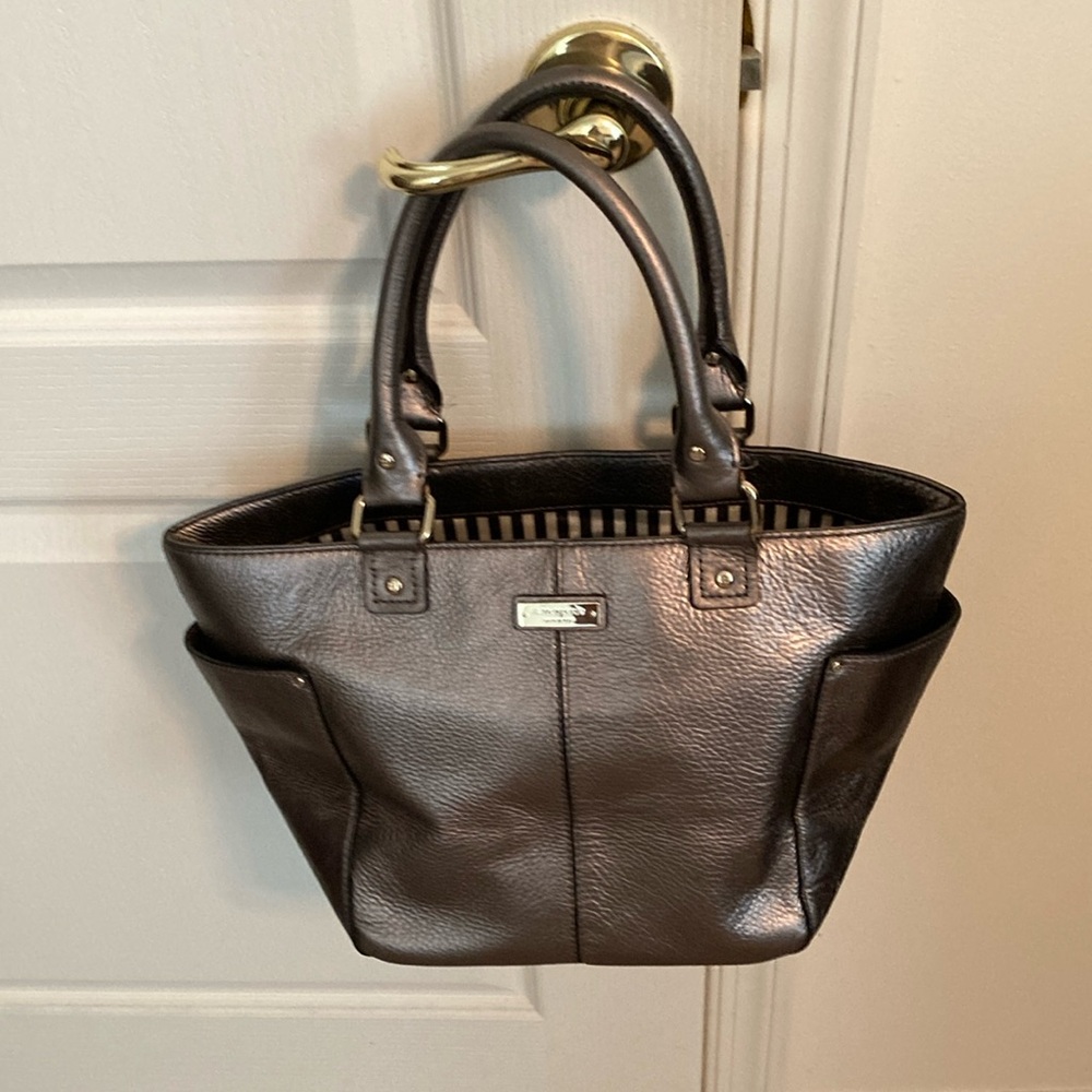 Kate Spade Silver Gunmetal Tote Bag
